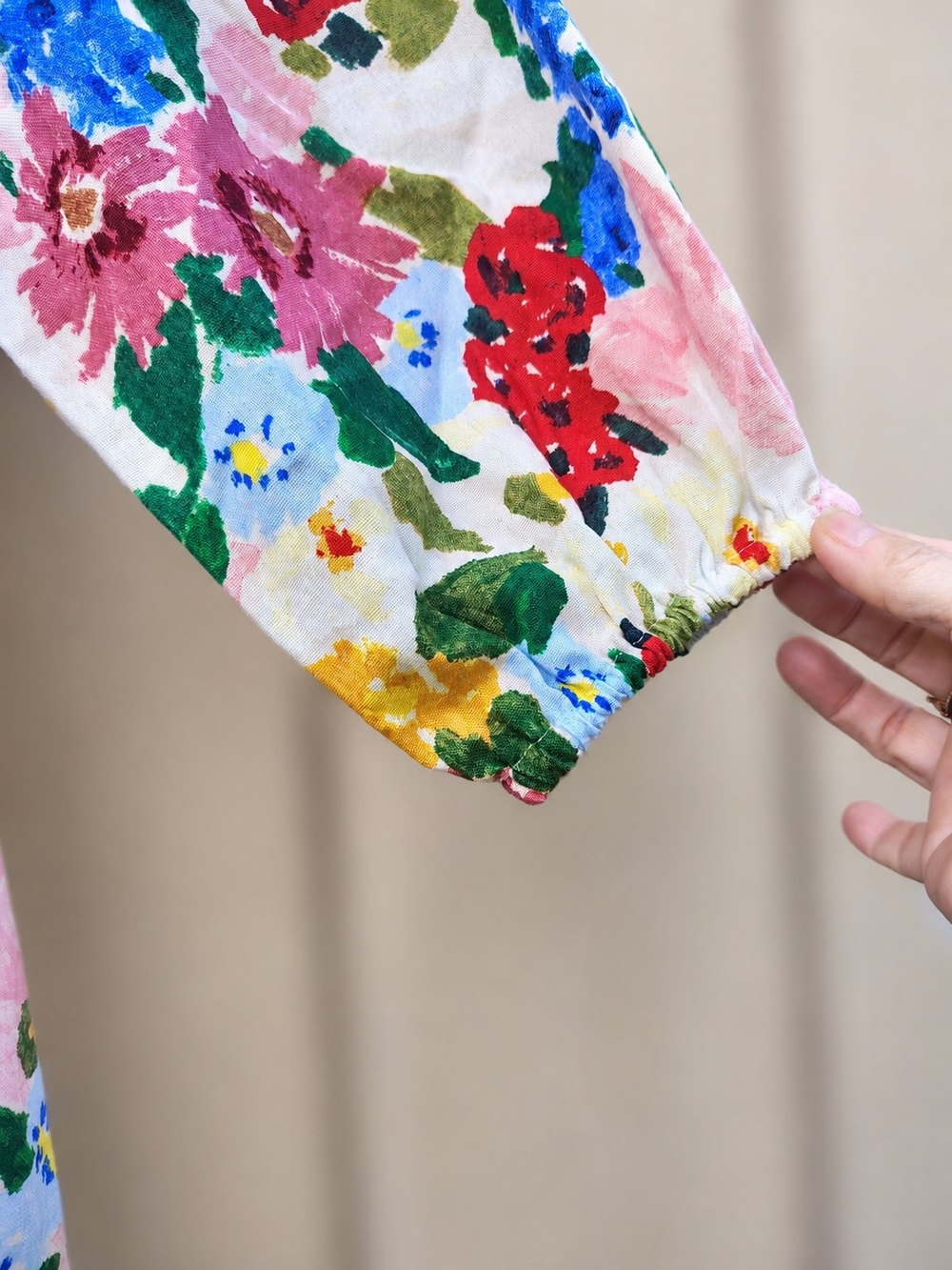 Sezane Jiana Dress Linen Blend Italy Floral Open Back Puff Sleeve Midi Luxury 4 - Picture 6 of 11